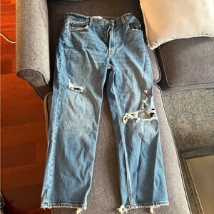 Distressed Blue Jeans